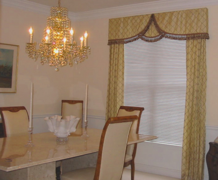 Dining Room - Elegant Overlay treatment w/trim, etc.