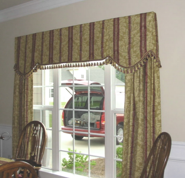 Dining Room - Lovely top treatment w/panels and trim.