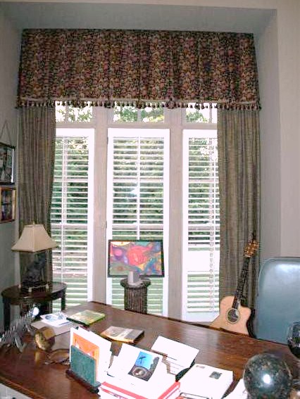 Living Room - Office with Stylish Window Treatment