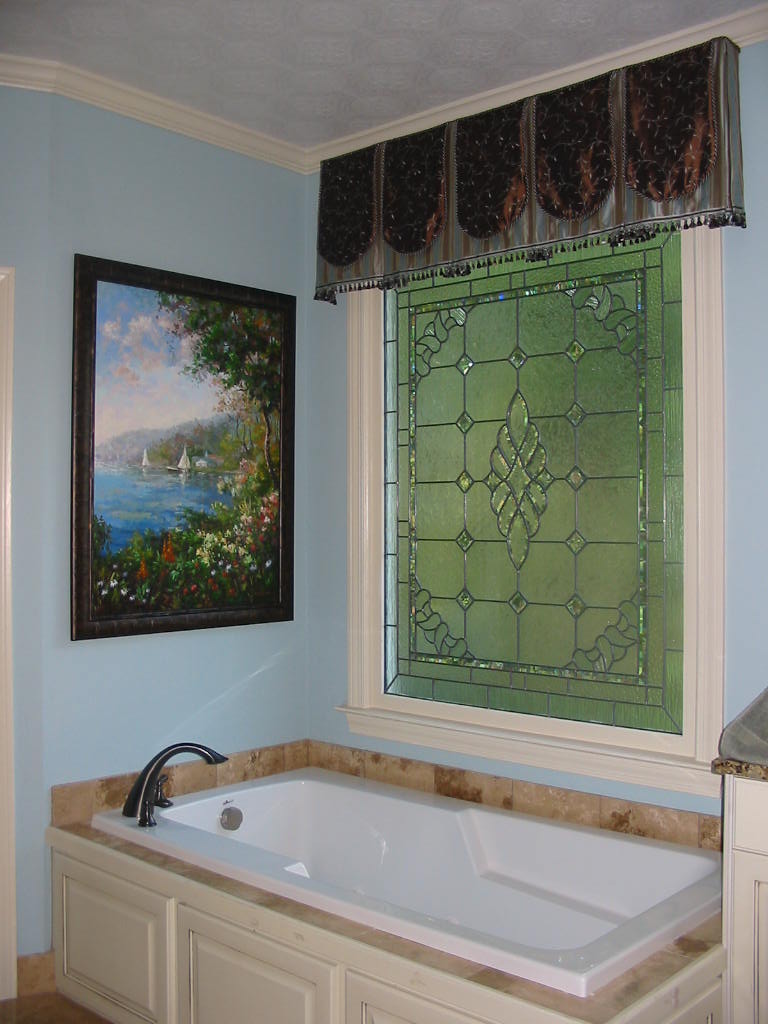 Bathroom Makeover - After-Stained Glass Window-Art Work, etc
